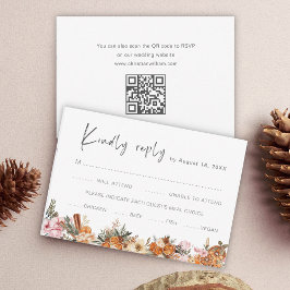 Boho Helgdag Bröllop QR-kod OSA Kort