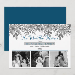 Boho Helgdag Greenery Ju mer Merrier 3 Photo Julkort