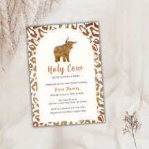 Boho Heliga Cow Western Highland Cow Baby Shower