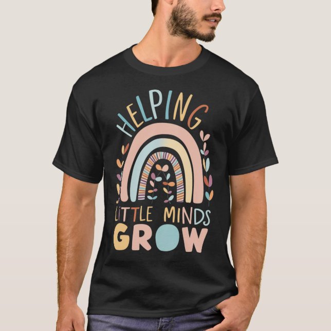 Boho Helping Little Minds Grow Teac T Shirt (Framsida)