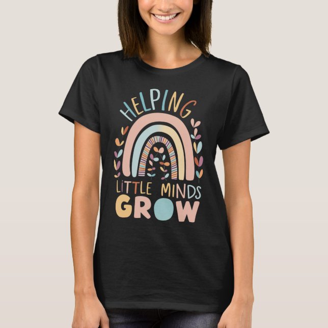 Boho Helping Little Minds Grow Teac T Shirt (Framsida)
