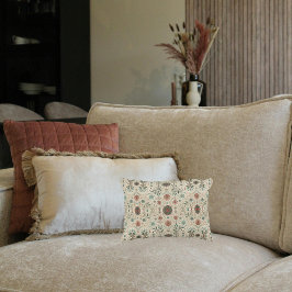 Boho Herb Mönster Lumbar Prydnadskudde