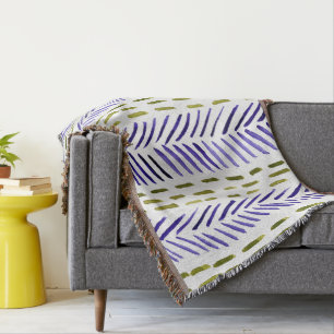 Boho herringbone mönster vid lila och grönt filt