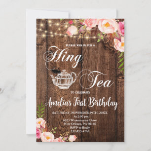 Boho High Tea Födelsedagsfest, Par-Tea Inbjudningar
