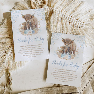 Boho Highland Cow Blue Pampas Bokar för Pojke Tilläggskort