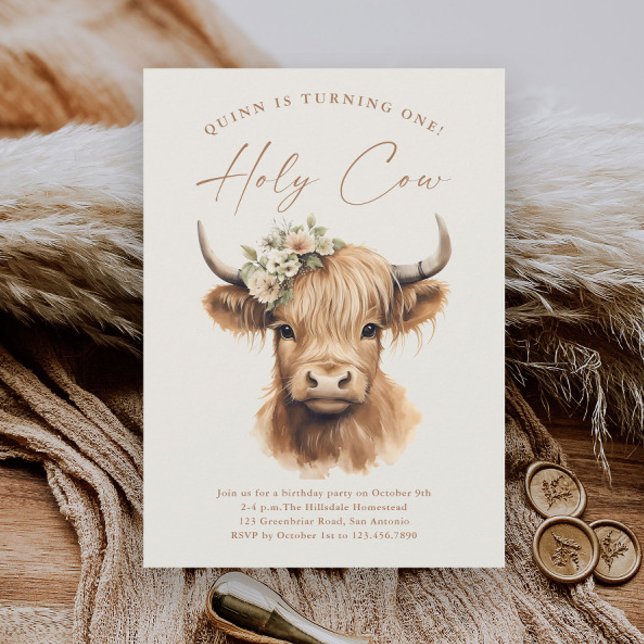 Boho Highland Cow Budget Barnkalas för barn (Skapare uppladdad)
