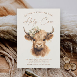 Boho Highland Cow Budget Barns födelsedag Party