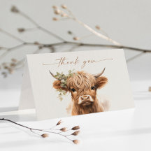 Boho Highland Cow Neutralt Par Baby Shower