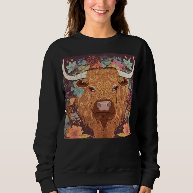 Boho Highland Cows T Shirt (Framsida)
