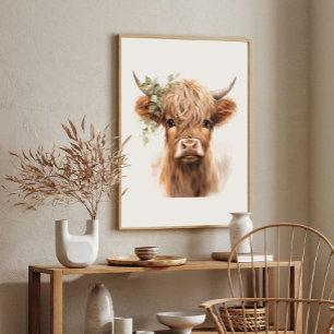 Boho Highland Ko Art Print Poster