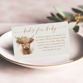 Boho Highland Ko Baby Shower-böcker för bebisar Tilläggskort