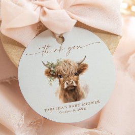 Boho Highland Ko Neutral Par Baby Shower Gåvor Etiketter