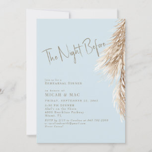 Boho Himlar Blue Natten före Pampas Inbjudningar