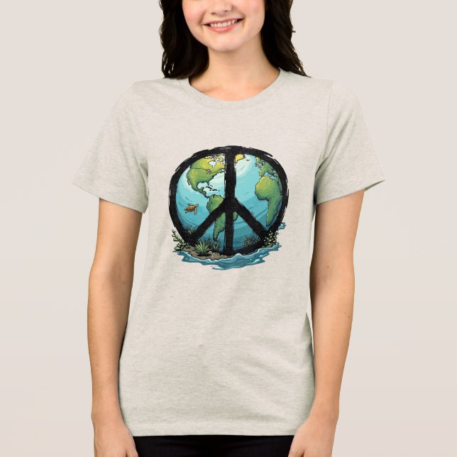 Boho Hippie 60-70-tal Fred kärlek T Shirt (Framsida)
