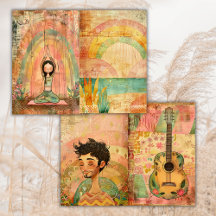 Boho Hippie Colorful Animals Sunk Journal Papper