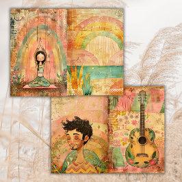 Boho Hippie Colorful Animals Sunk Journal Papper