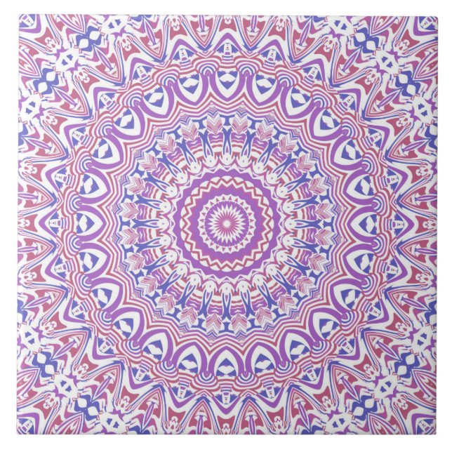 Boho Hippie Funky Groovy Bohemisk Kalejdoskop Kakelplatta (Framsidan)