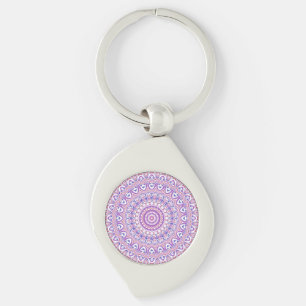 Boho Hippie Funky Groovy Bohemisk Kalejdoskop Swirl Silverfärgad Nyckelring
