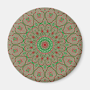 Boho Hippie Funky Trippy Ornate jul Mandala Magnet