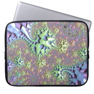Boho Hippie Groovy Glänsande Färgrik Regnbåge Frak Laptop Fodral