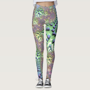 Boho Hippie Groovy Glänsande Färgrik Regnbåge Frak Leggings