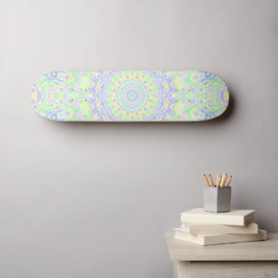 Boho Hippie Groovy Quirky Colorful Soft Pastel Mini Skateboard Bräda 18,5 Cm