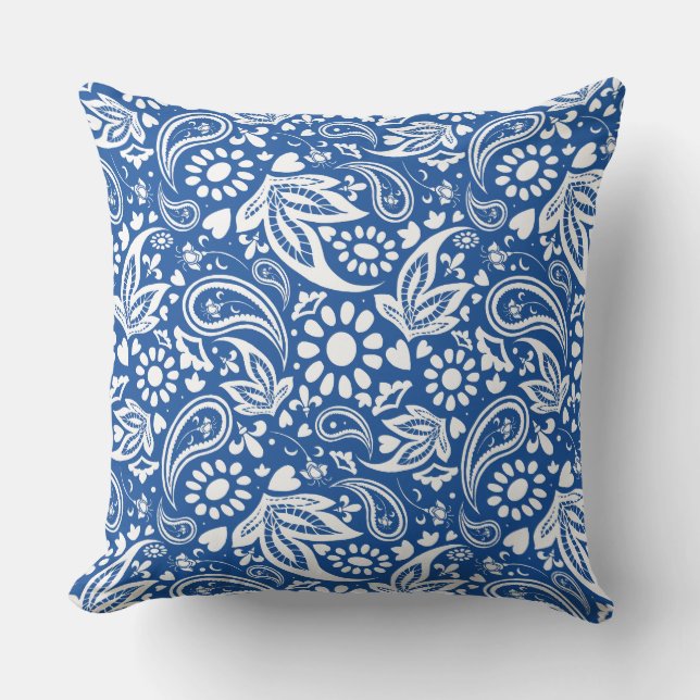 Boho Hippie Paisley Print Kudde (Framsida)