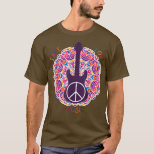BoHo Hippie Peace Kärlek Retro Music T Shirt