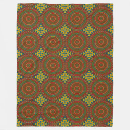Boho Hippie Red Gult Blue Vintage Tribal Ethnic Fleecefilt