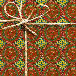 Boho Hippie Red Gult Blue Vintage Tribal Ethnic Presentpapper