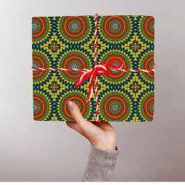 Boho Hippie Red Gult Blue Vintage Tribal Ethnic Presentpapper