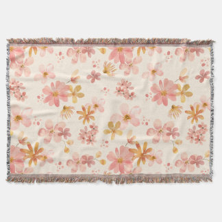 Boho hippie rustic earthy Natural Blommor Filt
