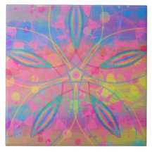Boho Hippie Tie Dye Neon Pastel Mandala Abstrakt