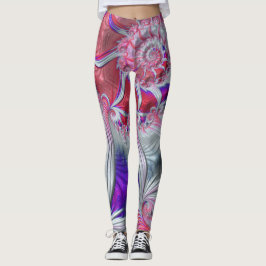 Boho Hippie Trippy Funky Nautilus Spiral Fractal Leggings
