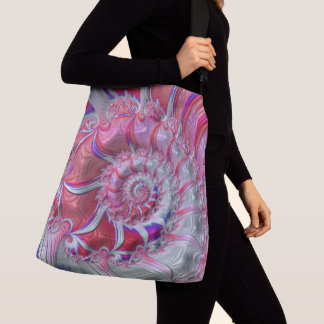 Boho Hippie Trippy Funky Nautilus Spiral Fraktal Axelväska