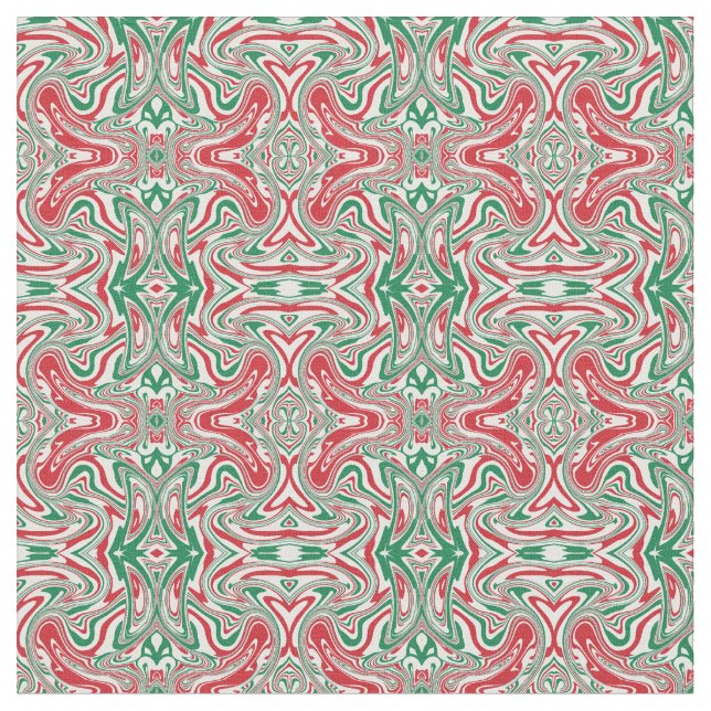 Boho Hippie Trippy Retro Swirly jul Mönster Tyg (Närbild)
