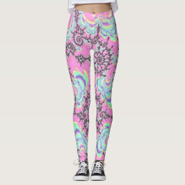 Boho Hippie Unicorn Pastel Mandelbrot Fractal Leggings