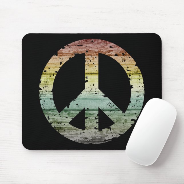 Boho Hippy 60s 70s Peace Sign Musmatta (Med mus)