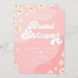 Boho Hippy Vibes Rosa Daisy Festival Möhippa Inbjudningar