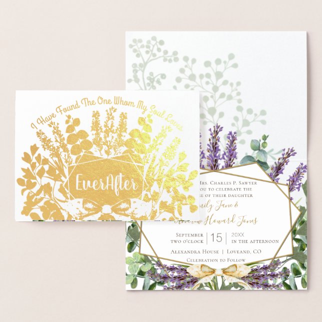 Boho hittade inbjudan till bröllopsinbjudan i Kärl Folierat Kort (Display)
