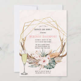 Boho Hjort Antlers och Blommigtarna Brunch och Bub Inbjudningar
