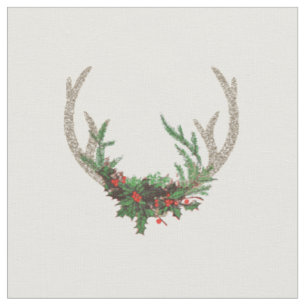 Boho Hjort Antlers   Rustic Red-Blommigten Jul Tyg