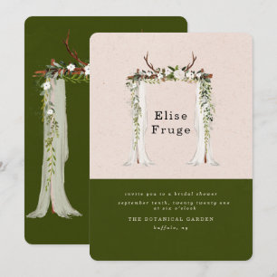 Boho Hjort Antlers White Canopy Möhippa Inbjudningar