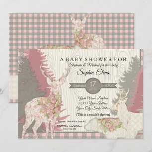 Boho Hjort Bear Woodland Skogsskö (inlagd babyskor Inbjudningar