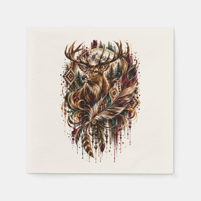 Boho hjort, Drömmande hjort Pappersservett (Framsidan)