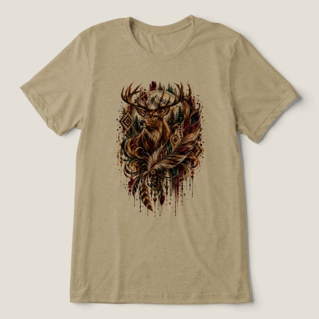 Boho hjort, drömmande om hjort t shirt (Design Framsida)