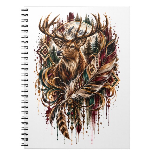 Boho hjort, Drömmer om hjort Anteckningsbok (Framsidan)