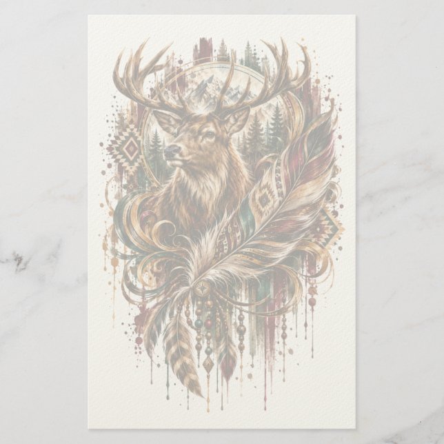 Boho hjort, Drömmer om hjort Brevpapper (Framsida)