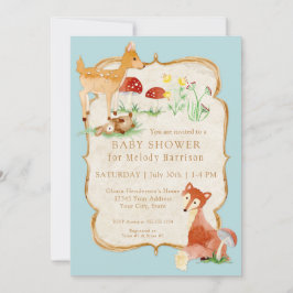 BOHO Hjort Fox Uggla Forest Woodsy Boy Shower Inbjudningar