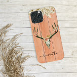 Boho Hjort Skull Blommigt Monogram Terra Cotta<br><div class="desc">Utformningen är ett foto och fodral är inte tillverkat med glitter, sekvenser, metall eller skogen. Denna design finns även tillgänglig på andra mobila modeller. Välj Enhetstyp om du vill visa andra iPhone, Samsung Galaxy eller Google fodral. Vissa stilar kan ändras genom att markera Stil om det är ett alternativ. Du...</div>